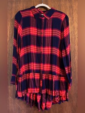 EUC Grace & Lace Ruffle Plaid Flannel